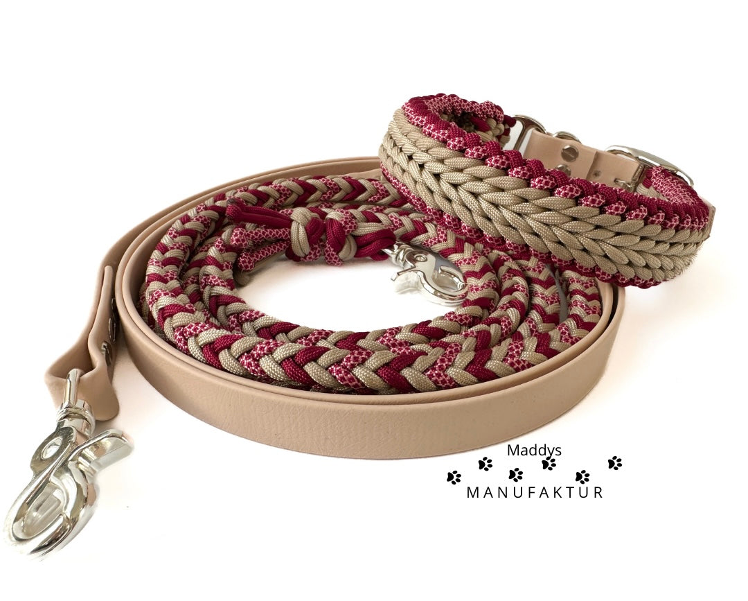 Leine halb Paracord halb Biothane eckig